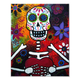 Impression Photo Corazon mexicain Visage Day of Dead Peinture