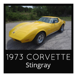 Impression Photo Corvette Stingray, Jaune, 1973