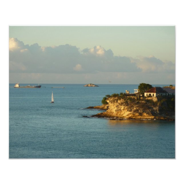 Impression Photo Côte d'Antiguan Beau paysage marin de l'île (Devant)