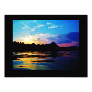 Impression Photo Coucher de soleil arc-en-ciel sur le lac de montag