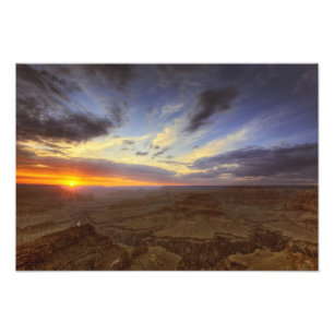 Impression Photo Coucher de soleil, bord sud du Grand Canyon, Grand