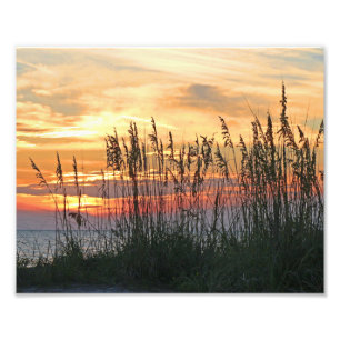Impression Photo Coucher de soleil coloré sur la plage