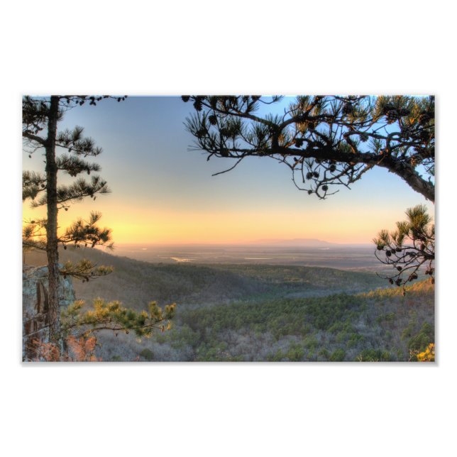 Impression Photo Coucher de soleil dans la vallée du Petit Jean, Ar (Devant)