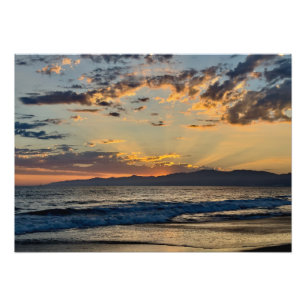 Impression Photo Coucher de soleil de l'heure d'or - Venice Beach, 