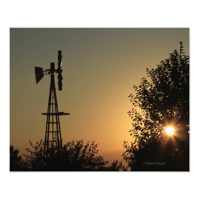 Impression Photo Coucher de soleil du Kansas avec agrandissement de (Devant)