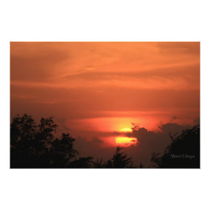 Impression Photo Coucher de soleil du Kansas avec arbre et agrandis