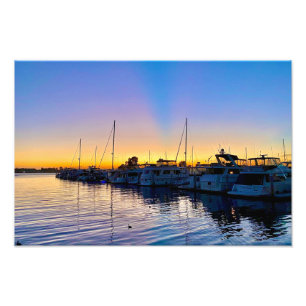 Impression Photo Coucher de soleil du port San Diego, Californie Ph