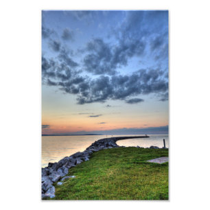 Impression Photo Coucher de soleil Elk Rapids sur Traverse Bay, Mic