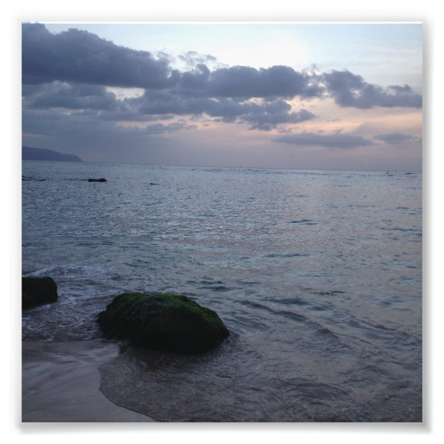 Impression Photo Coucher de soleil et plage à Hawaii (Devant)
