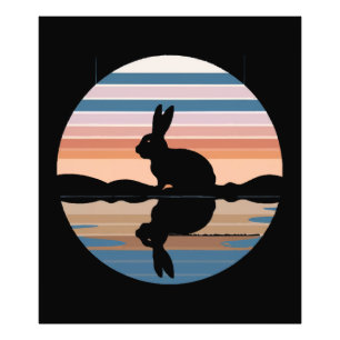 Impression Photo Coucher de soleil rétro de lapin