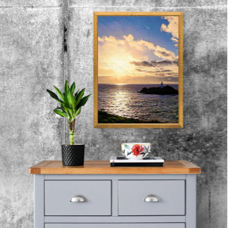 Impression Photo Coucher de soleil spectaculaire sur le phare de Go