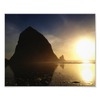 Impression Photo Coucher de soleil sur Cannon Beach, Oregon