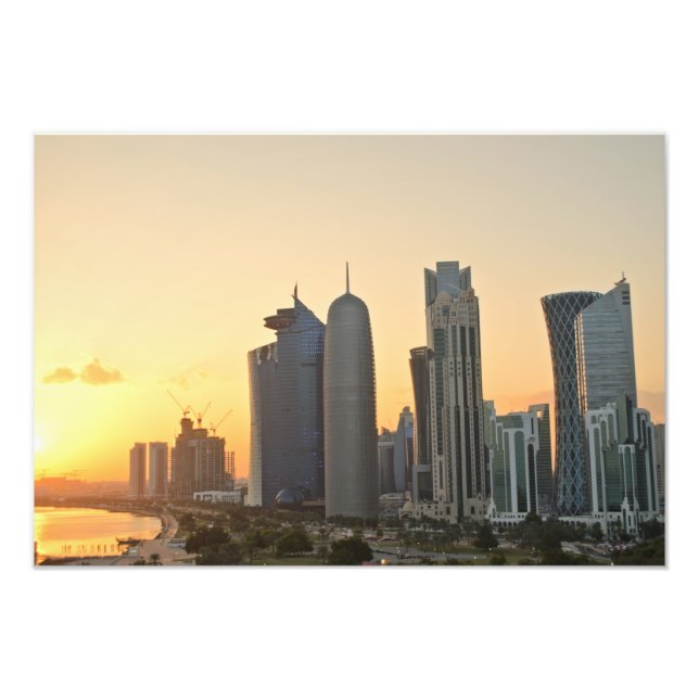 Impression Photo Coucher de soleil sur Doha, Qatar (Devant)