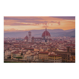 Impression Photo Coucher de soleil sur Florence, Italie
