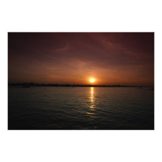 Impression Photo Coucher de soleil sur le fleuve Mekong