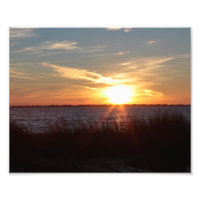 Coucher de soleil sur l'île de Chincoteague.