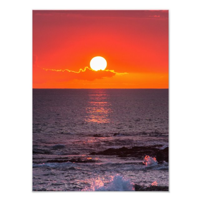 Impression Photo Coucher de soleil tropical Hawaii Beach personnali (Devant)