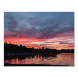 Impression Photo Coucher du soleil au-dessus de lac big Bear