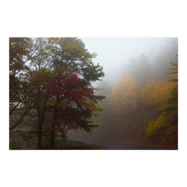 Impression Photo Couleurs Foggy Fall sur Skyline Drive, Virginie (Devant)