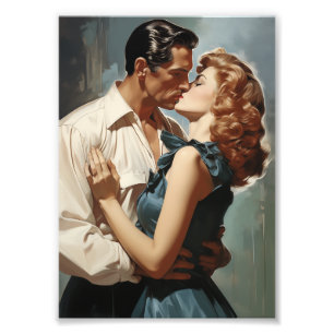 Impression Photo Couple de baiser vintage
