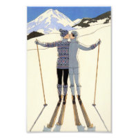 Couple de ski romantique