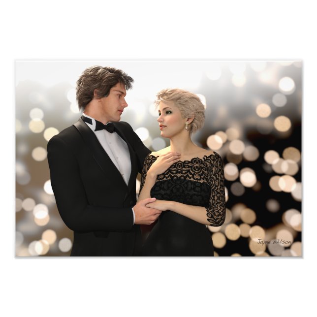 Impression Photo Couple glamour avec Twinkling Bokeh (Devant)