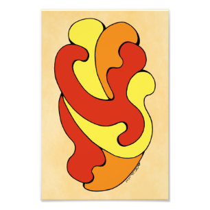 Impression Photo Courbes embrassantes (Jaune, Rouge, Orange)
