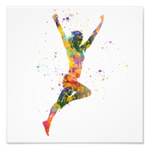 Impression Photo Coureur féminine en aquarelle