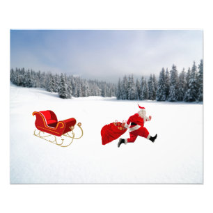 Impression Photo Cours, Père Noël, cours !