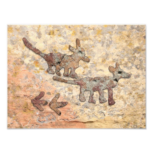 Impression Photo Coyotes Petroglyphes en Arizona (Devant)