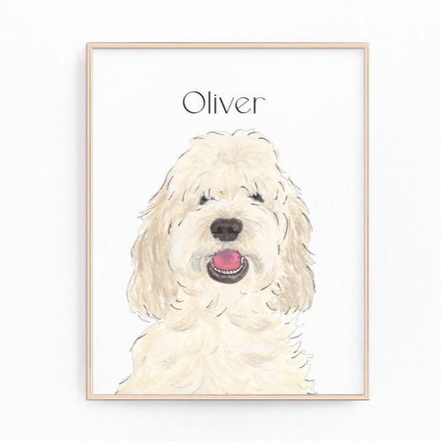 Impression Photo Crème blanche personnalisée Doodle Dog Art (Créateur téléchargé)