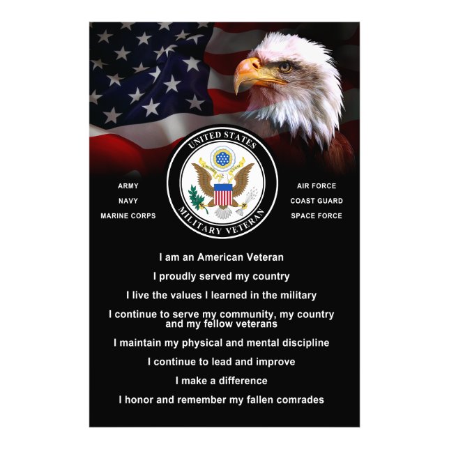 Impression Photo Crème de VÉTÉRAN militaire des États-Unis (Devant)