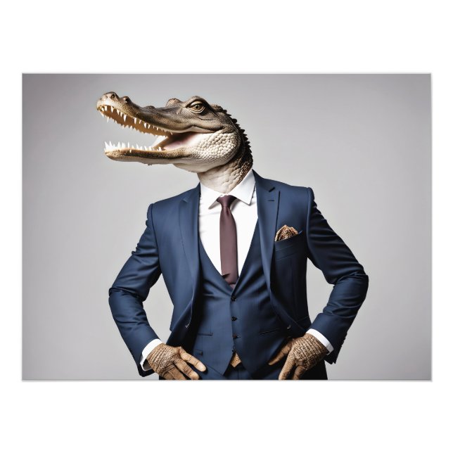 Impression Photo Crocodile en combinaison (Devant)