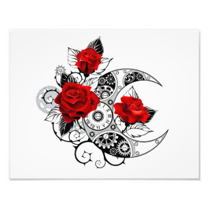 Impression Photo Croissant Mécanique avec Roses Rouges