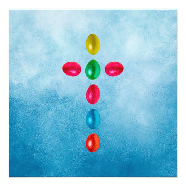 Impression Photo Croix des oeufs de Pâques (Devant)