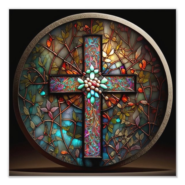 Impression Photo Croix en verre teinté (Devant)