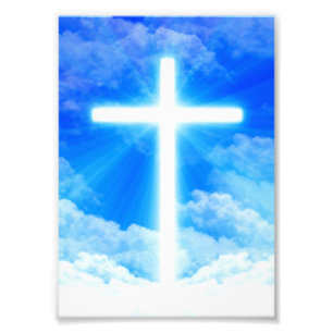 Impression Photo Cross of Light Jesus Christ Customizable Christian