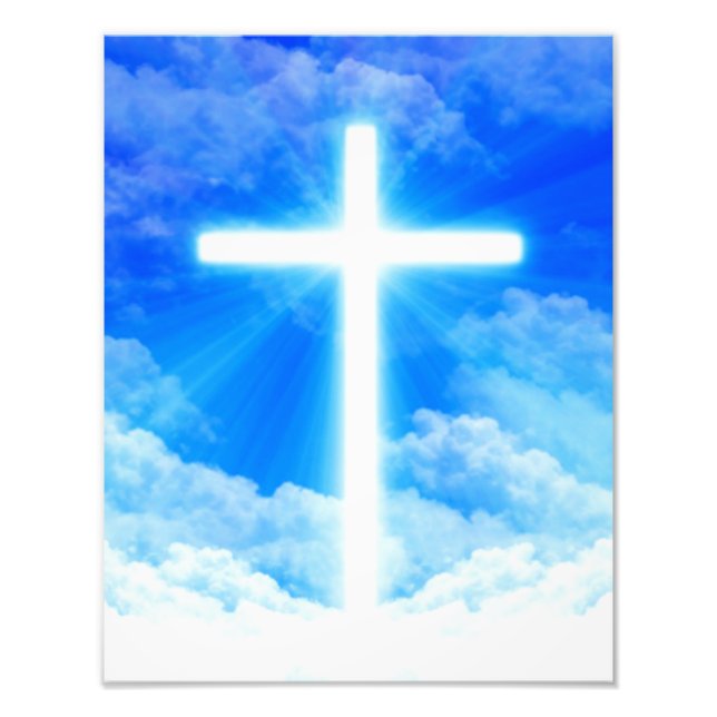 Impression Photo Cross of Light Jesus Christ Customizable Christian (Devant)