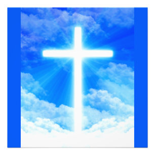 Impression Photo Cross of Light Jesus Christ Customizable Christian