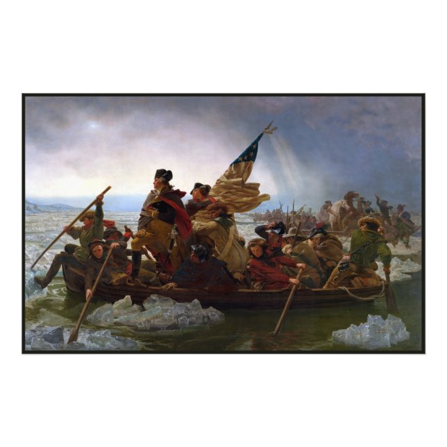 Impression Photo Crossing Delaware 1776 : Général George Washington (Devant)