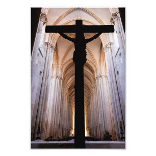 Impression Photo Crucifix avec Jésus-Christ. Abbaye gothique d'Alco