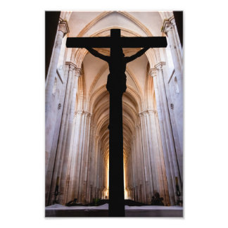 Impression Photo Crucifix avec Jésus-Christ. Abbaye gothique d'Alco