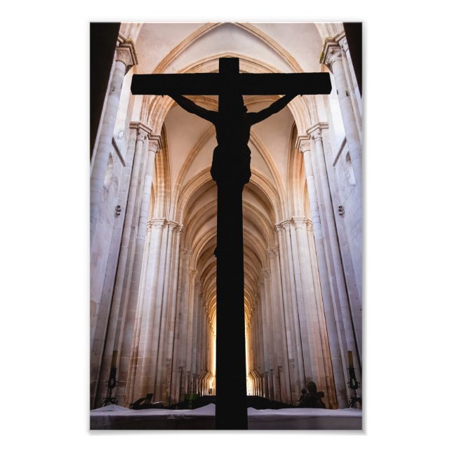 Impression Photo Crucifix avec Jésus-Christ. Abbaye gothique d'Alco (Devant)