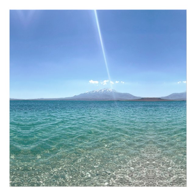 Impression Photo Crystal Water View Blue Sky Beach Vibe Paisible (Devant)