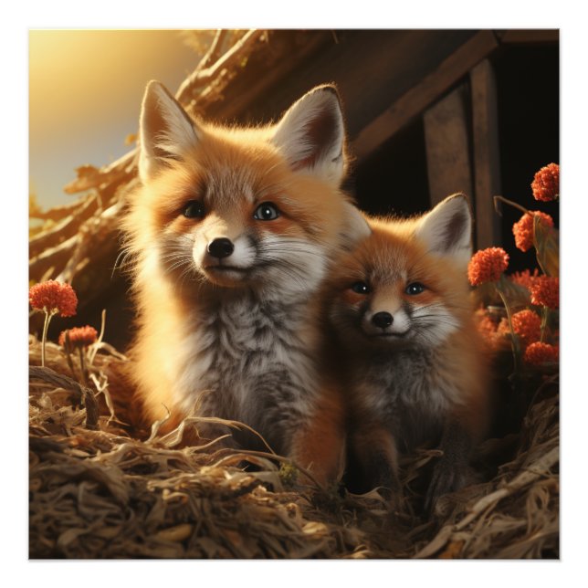 Impression Photo Cubes de renard (Devant)
