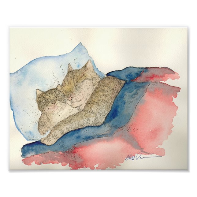Impression Photo Cuddin Mère et chaton bébé Art Imprimer (Devant)