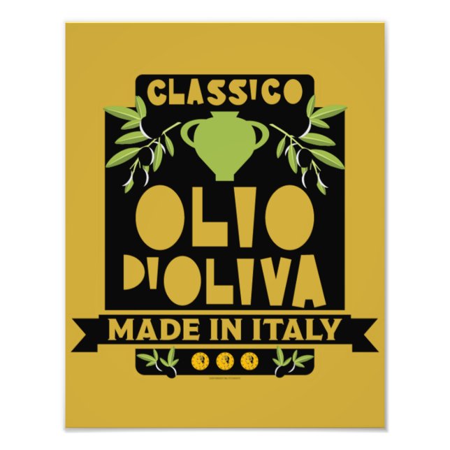 Impression Photo Cuisine italienne d'huile d'olive (Devant)