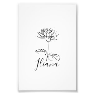 Impression Photo Custom Juillet Eau Lily Cadeau Fleur de naissance 