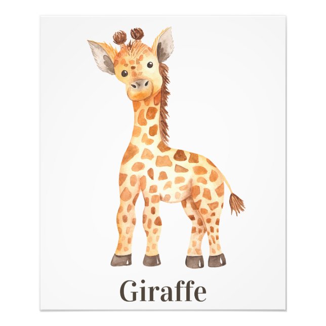 Impression Photo Cute Baby Giraffe Jungle Safari Animal Africain (Devant)
