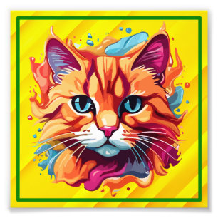 Impression Photo Cute Colorful Chat Face-87002